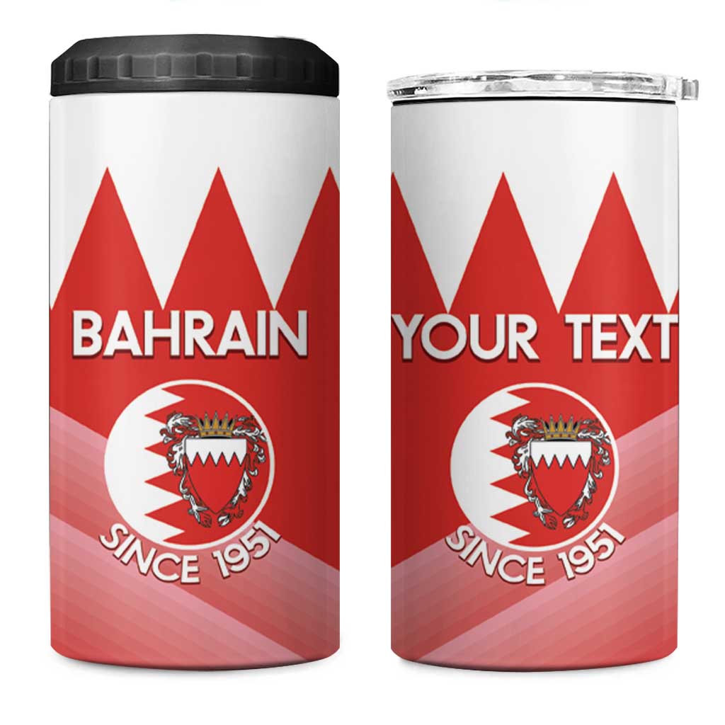 Custom Bahrain Football 4 in 1 Can Cooler Tumbler Muharabi Dilmun Sporty Style - Wonder Print Shop