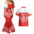 Custom Bahrain Football Couples Matching Mermaid Dress and Hawaiian Shirt Muharabi Dilmun Sporty Style - Wonder Print Shop