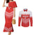 Custom Bahrain Football Couples Matching Mermaid Dress and Long Sleeve Button Shirt Muharabi Dilmun Sporty Style