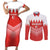 Custom Bahrain Football Couples Matching Short Sleeve Bodycon Dress and Long Sleeve Button Shirt Muharabi Dilmun Sporty Style - Wonder Print Shop