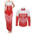 Custom Bahrain Football Couples Matching Tank Maxi Dress and Long Sleeve Button Shirt Muharabi Dilmun Sporty Style - Wonder Print Shop