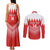 Custom Bahrain Football Couples Matching Tank Maxi Dress and Long Sleeve Button Shirt Muharabi Dilmun Sporty Style - Wonder Print Shop