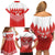 Custom Bahrain Football Family Matching Off Shoulder Short Dress and Hawaiian Shirt Muharabi Dilmun Sporty Style - Wonder Print Shop