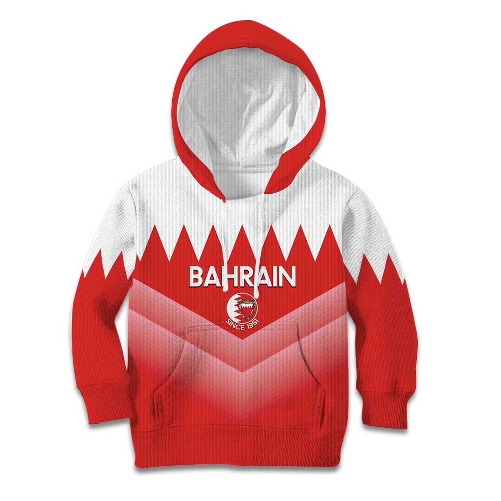 Custom Bahrain Football Kid Hoodie Muharabi Dilmun Sporty Style - Wonder Print Shop