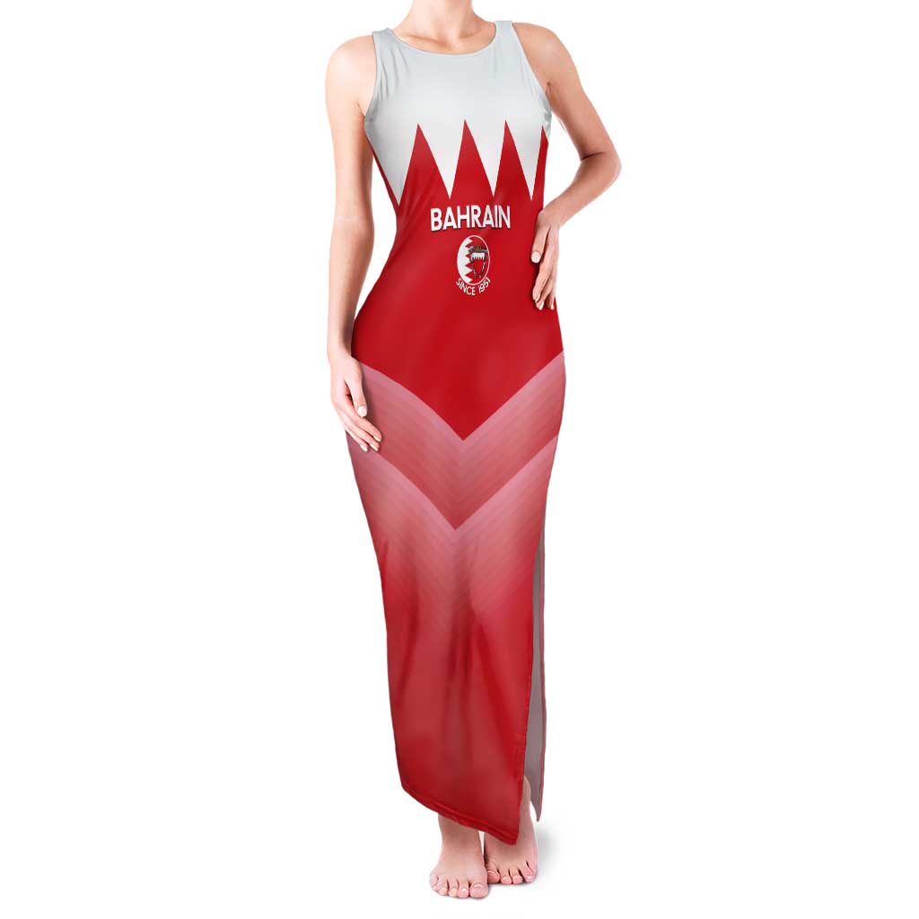 Custom Bahrain Football Tank Maxi Dress Muharabi Dilmun Sporty Style - Wonder Print Shop