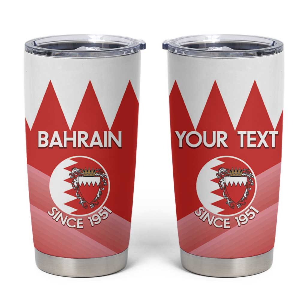 Custom Bahrain Football Tumbler Cup Muharabi Dilmun Sporty Style - Wonder Print Shop