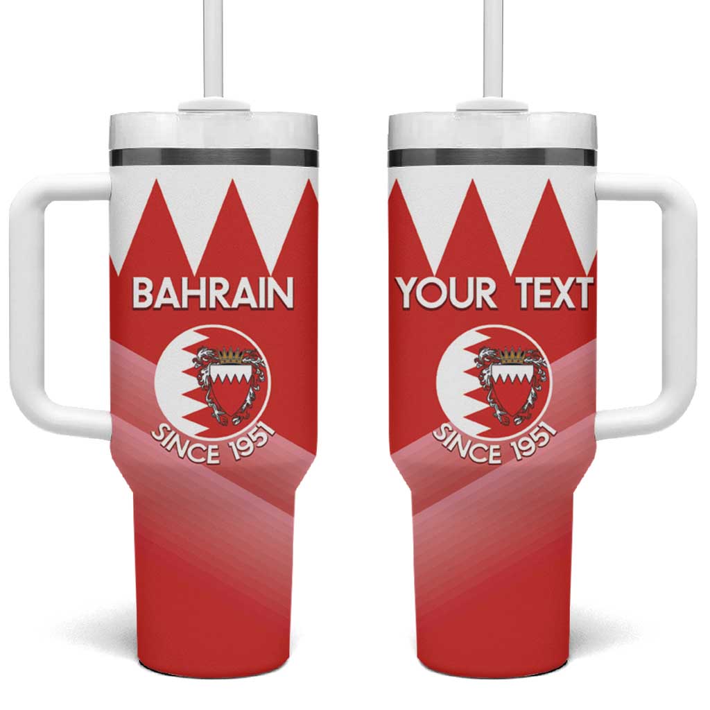 Custom Bahrain Football Tumbler With Handle Muharabi Dilmun Sporty Style - Wonder Print Shop