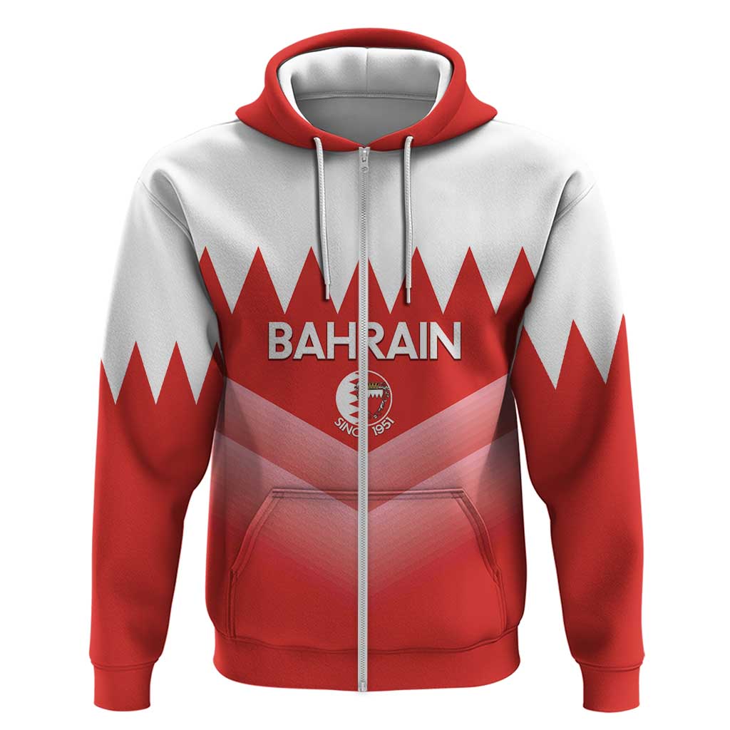 Custom Bahrain Football Zip Hoodie Muharabi Dilmun Sporty Style - Wonder Print Shop