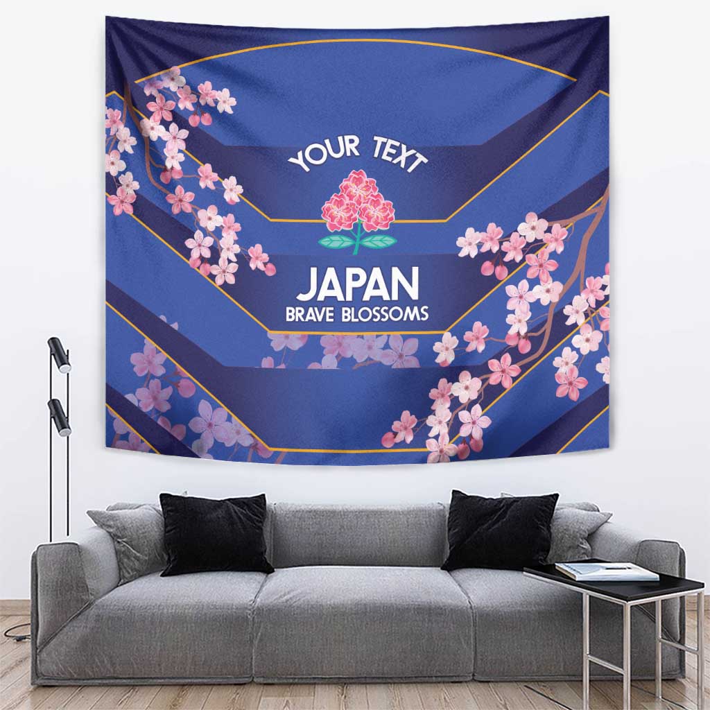 Custom Japan Rugby Tapestry Go Brave Blossoms