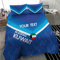 Blue football bedding set with chevron stripes and 'YOUR TEXT' on duvet cover