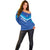 Custom Kuwait Football Off Shoulder Sweater Al-Azraq Sporty Style - Wonder Print Shop