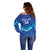 Custom Kuwait Football Off Shoulder Sweater Al-Azraq Sporty Style - Wonder Print Shop