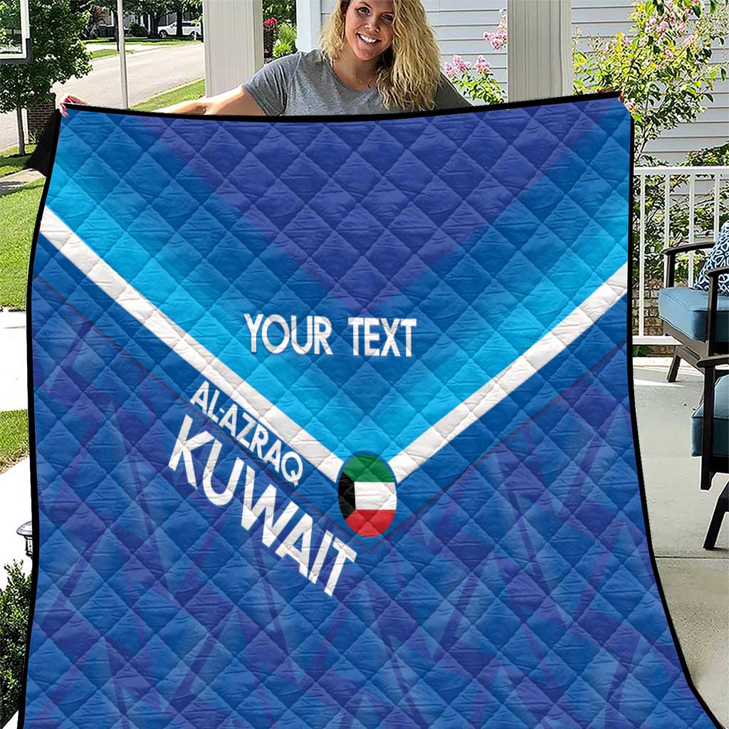 Custom Kuwait Football Quilt Al-Azraq Sporty Style