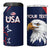 Custom USA Rugby 4 in 1 Can Cooler Tumbler Go Eagles Sporty Style - Wonder Print Shop