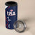 Custom USA Rugby 4 in 1 Can Cooler Tumbler Go Eagles Sporty Style - Wonder Print Shop