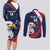 Custom USA Rugby Couples Matching Long Sleeve Bodycon Dress and Long Sleeve Button Shirt Go Eagles Sporty Style - Wonder Print Shop