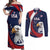 Custom USA Rugby Couples Matching Off Shoulder Maxi Dress and Long Sleeve Button Shirt Go Eagles Sporty Style - Wonder Print Shop