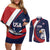 Custom USA Rugby Couples Matching Off Shoulder Short Dress and Long Sleeve Button Shirt Go Eagles Sporty Style - Wonder Print Shop