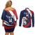 Custom USA Rugby Couples Matching Off Shoulder Short Dress and Long Sleeve Button Shirt Go Eagles Sporty Style - Wonder Print Shop