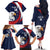 Custom USA Rugby Family Matching Off The Shoulder Long Sleeve Dress and Hawaiian Shirt Go Eagles Sporty Style - Wonder Print Shop