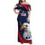 Custom USA Rugby Family Matching Off Shoulder Maxi Dress and Hawaiian Shirt Go Eagles Sporty Style - Wonder Print Shop