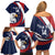 Custom USA Rugby Family Matching Off Shoulder Short Dress and Hawaiian Shirt Go Eagles Sporty Style - Wonder Print Shop