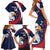 Custom USA Rugby Family Matching Short Sleeve Bodycon Dress and Hawaiian Shirt Go Eagles Sporty Style - Wonder Print Shop