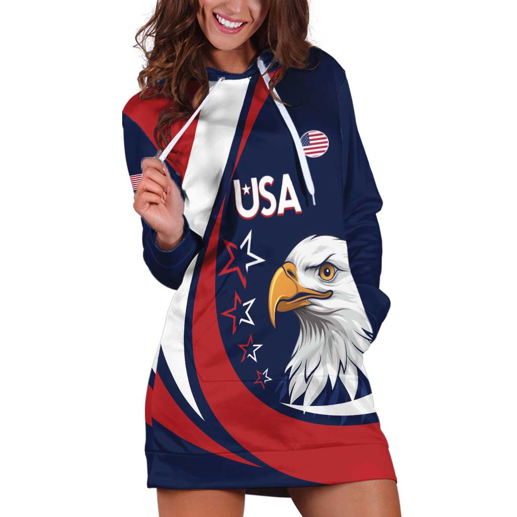 Custom USA Rugby Hoodie Dress Go Eagles Sporty Style - Wonder Print Shop