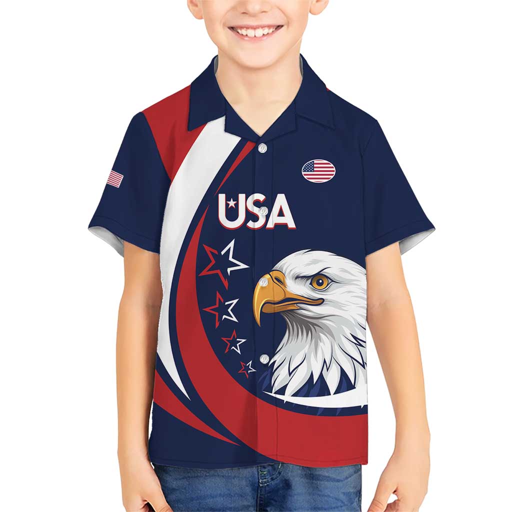 Custom USA Rugby Kid Hawaiian Shirt Go Eagles Sporty Style - Wonder Print Shop