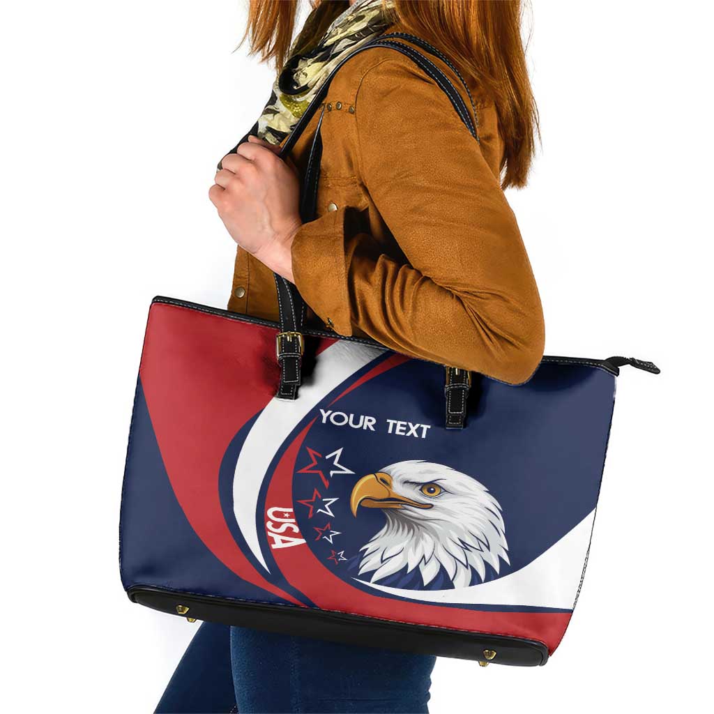 Custom USA Rugby Leather Tote Bag Go Eagles Sporty Style