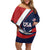 Custom USA Rugby Off Shoulder Short Dress Go Eagles Sporty Style - Wonder Print Shop