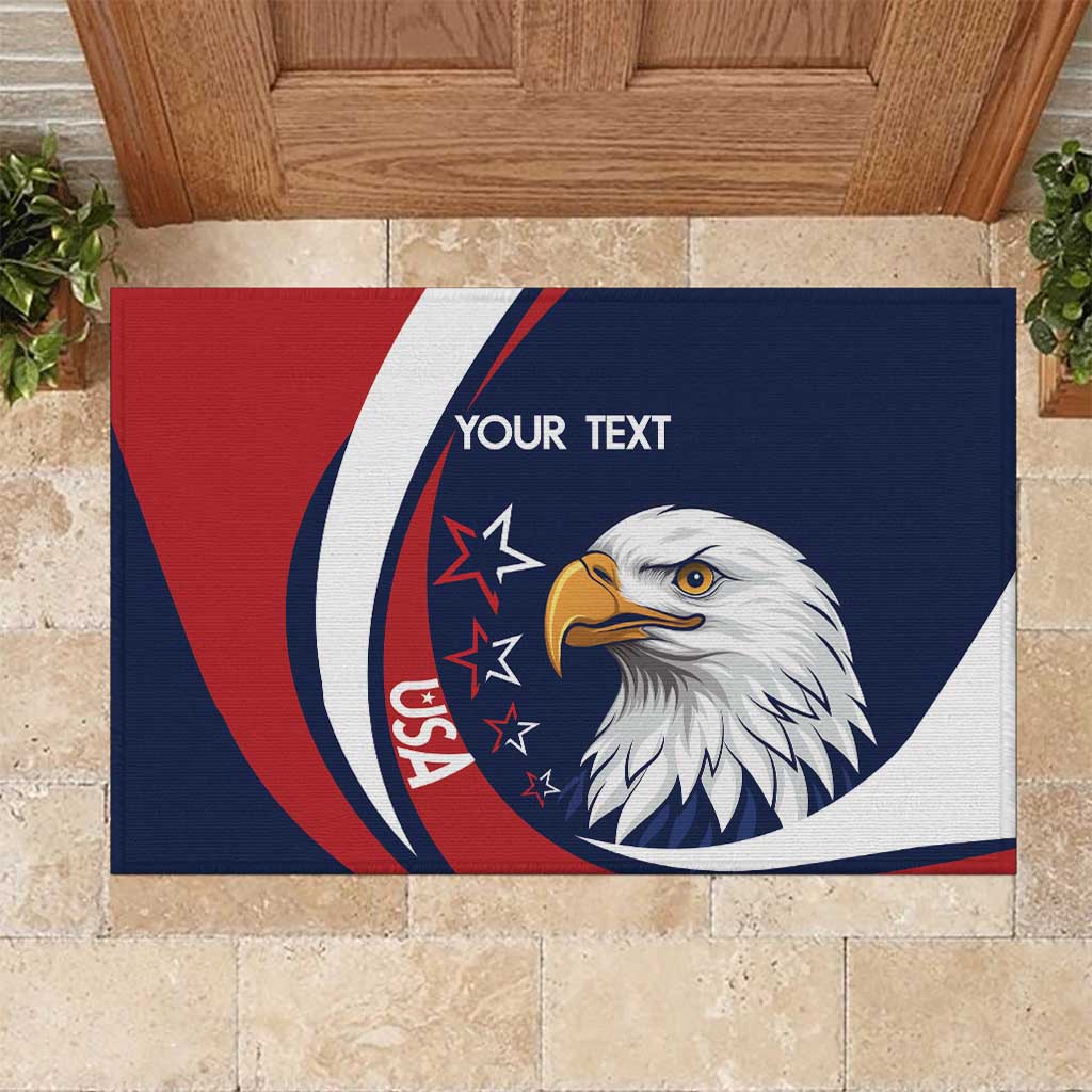 Custom USA Rugby Rubber Doormat Go Eagles Sporty Style