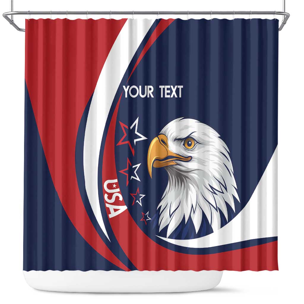 Custom USA Rugby Shower Curtain Go Eagles Sporty Style