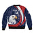 Custom USA Rugby Sleeve Zip Bomber Jacket Go Eagles Sporty Style