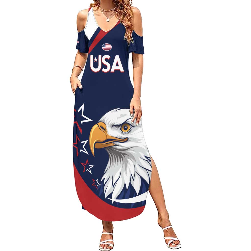 Custom USA Rugby Summer Maxi Dress Go Eagles Sporty Style