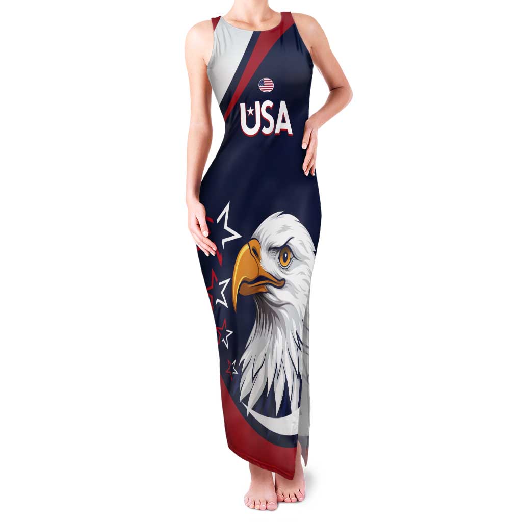 Custom USA Rugby Tank Maxi Dress Go Eagles Sporty Style