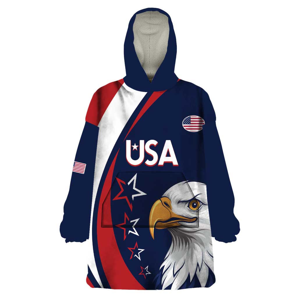 Custom USA Rugby Wearable Blanket Hoodie Go Eagles Sporty Style