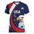 Custom USA Rugby Women V-Neck T-Shirt Go Eagles Sporty Style