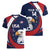 Custom USA Rugby Women V-Neck T-Shirt Go Eagles Sporty Style