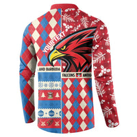 Personalized Antigua & Barbuda Cricket Christmas Button Sweatshirt Merry Xmas Falcons - Wonder Print Shop