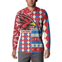 Personalized Antigua & Barbuda Cricket Christmas Button Sweatshirt Merry Xmas Falcons - Wonder Print Shop