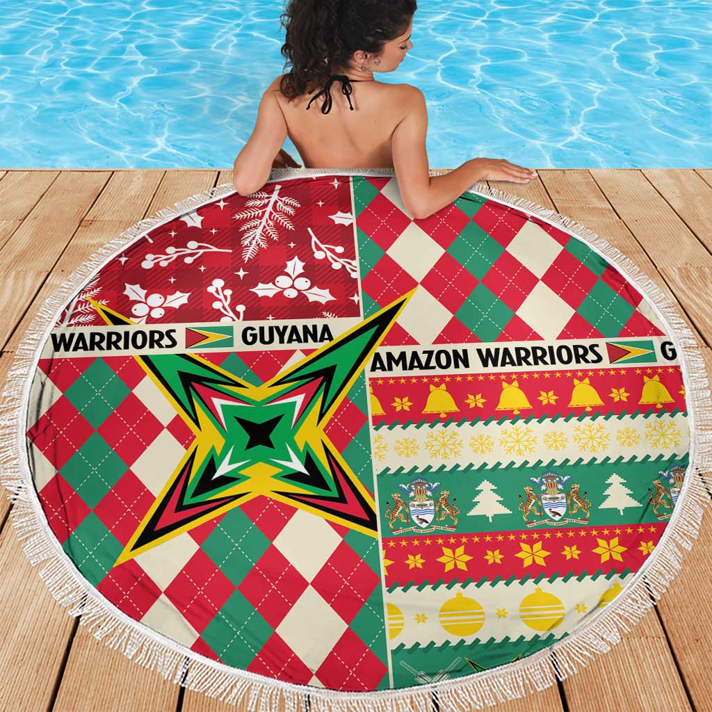 Amazon Warriors Cricket Christmas Beach Blanket Guyana Merry Xmas - Wonder Print Shop