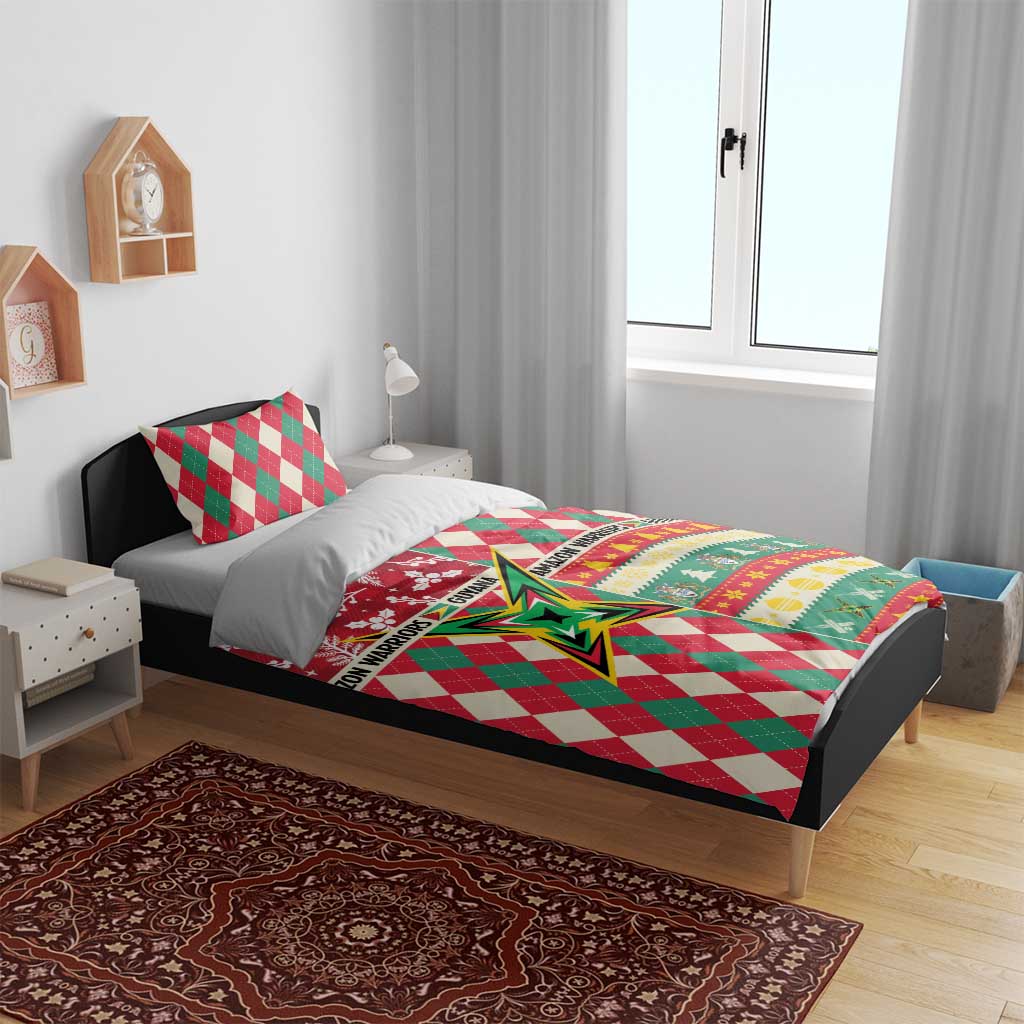 Amazon Warriors Cricket Christmas Bedding Set Guyana Merry Xmas - Wonder Print Shop