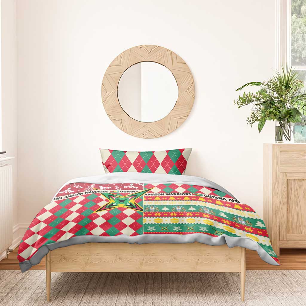 Amazon Warriors Cricket Christmas Bedding Set Guyana Merry Xmas - Wonder Print Shop
