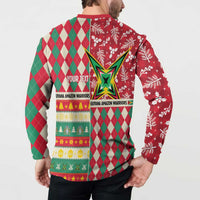 Personalized Amazon Warriors Cricket Christmas Button Sweatshirt Guyana Merry Xmas - Wonder Print Shop