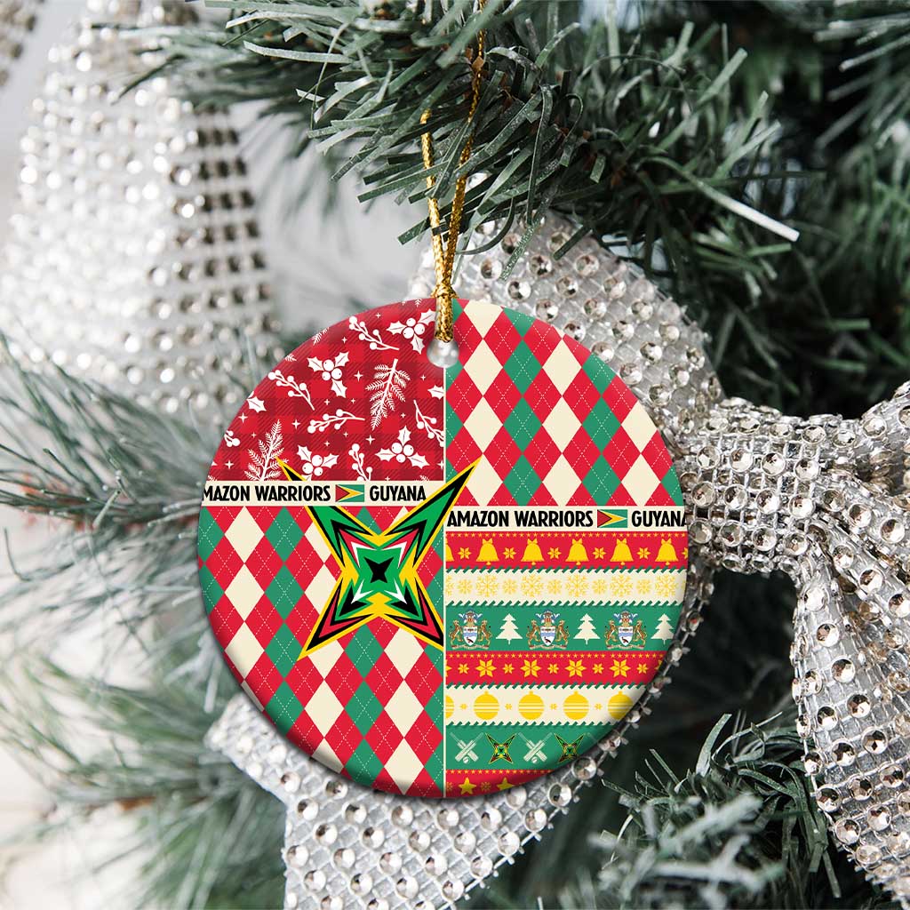 Personalized Amazon Warriors Cricket Christmas Ceramic Ornament Guyana Merry Xmas - Wonder Print Shop