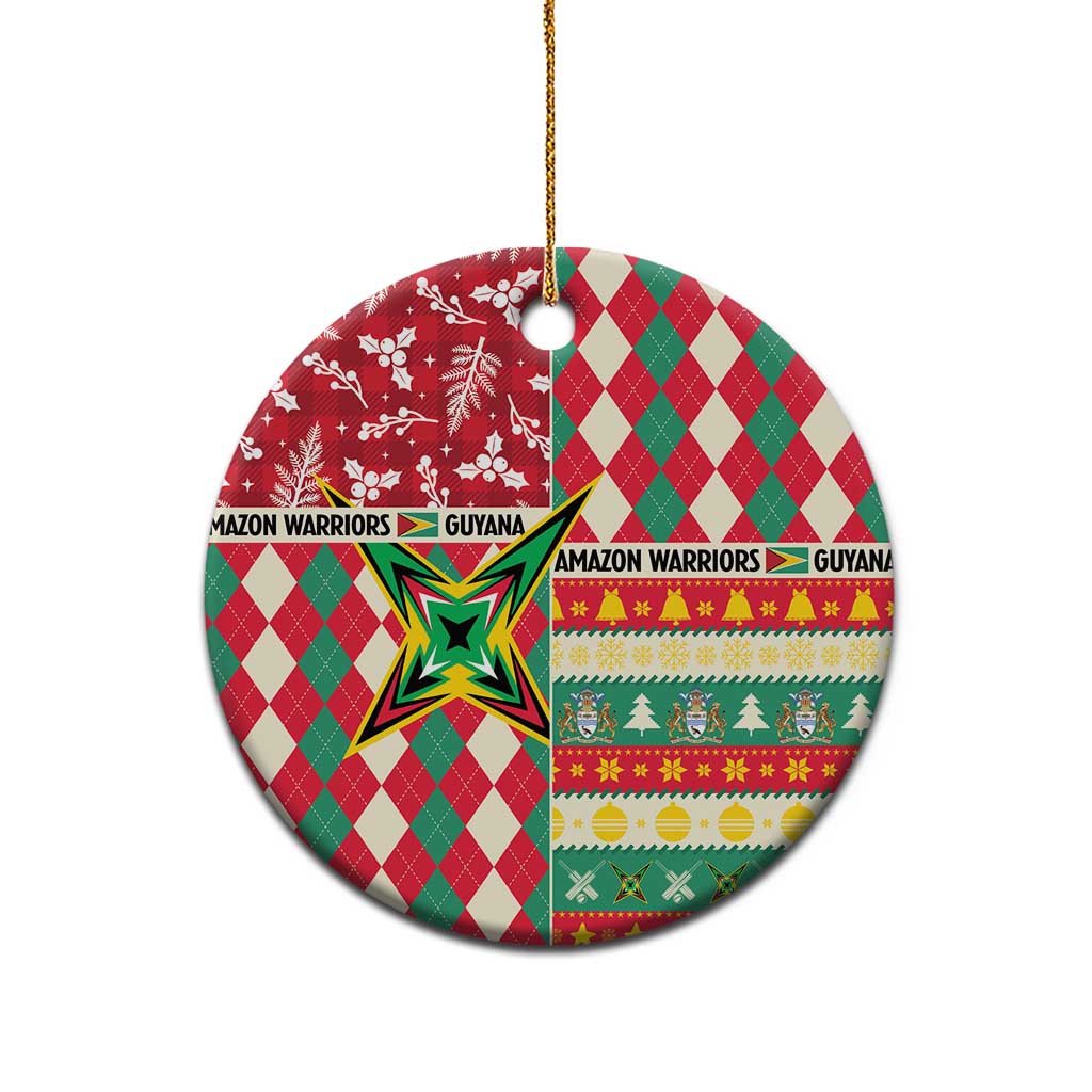 Personalized Amazon Warriors Cricket Christmas Ceramic Ornament Guyana Merry Xmas - Wonder Print Shop