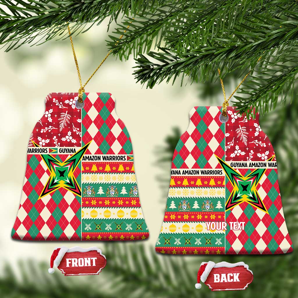 Personalized Amazon Warriors Cricket Christmas Ceramic Ornament Guyana Merry Xmas - Wonder Print Shop