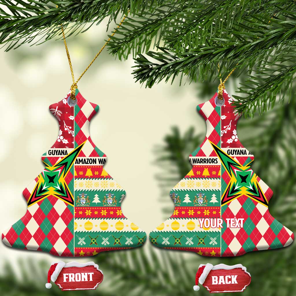 Personalized Amazon Warriors Cricket Christmas Ceramic Ornament Guyana Merry Xmas - Wonder Print Shop