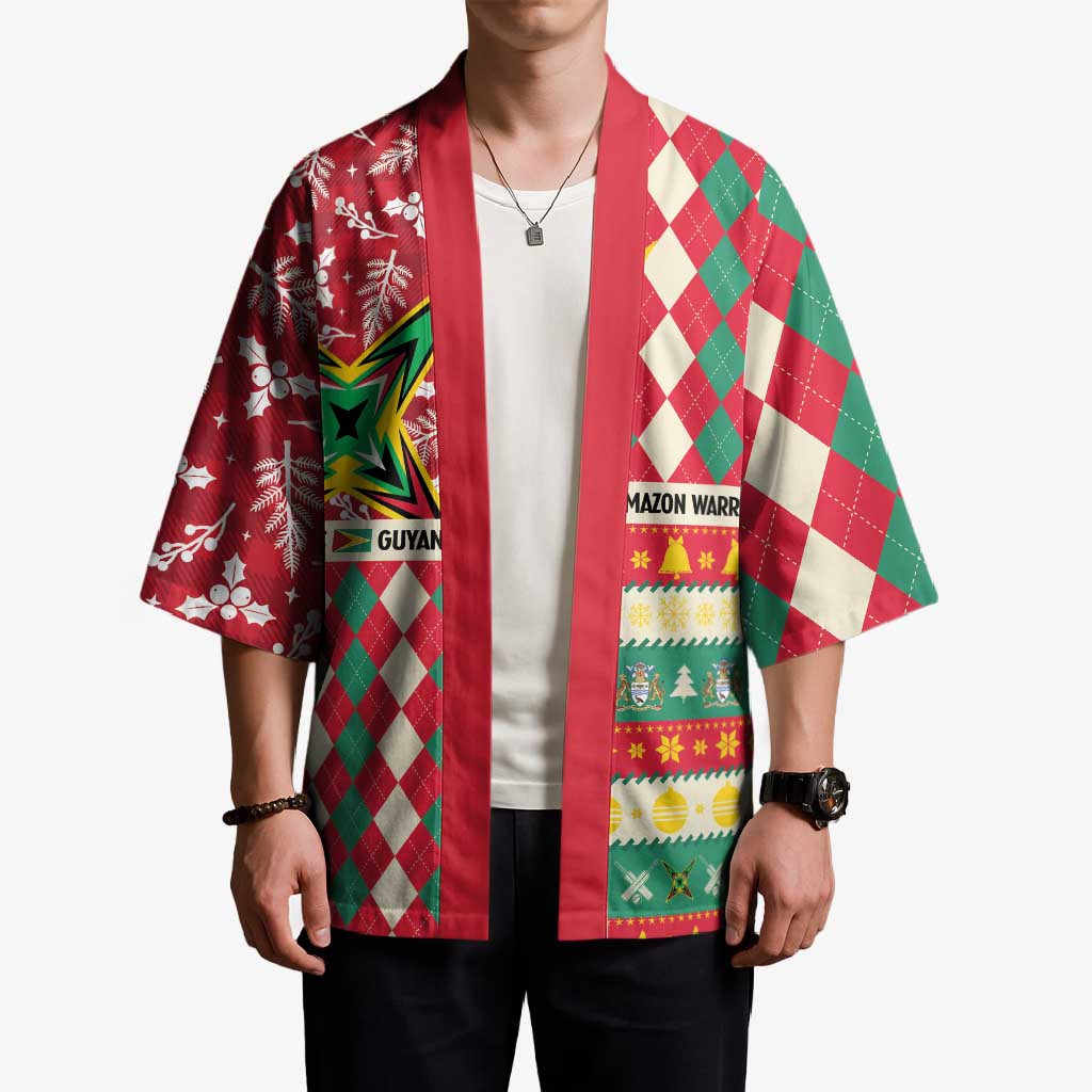 Personalized Amazon Warriors Cricket Christmas Kimono Guyana Merry Xmas - Wonder Print Shop